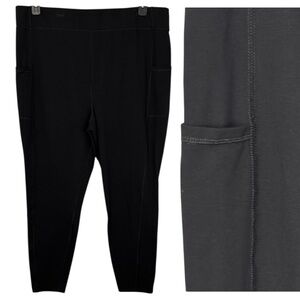 Zac & Rachel Legging Black‎ Full Length Side Pockets in Size 3X  NWT